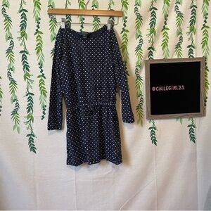 Size 7/8 Polo Ralph Lauren Navy/White Polka Dot Dress A2